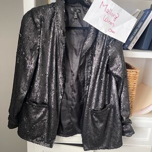 Aqua Black Sequin Women's Jacket